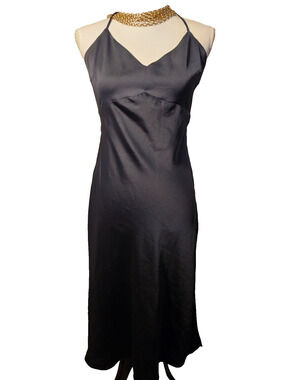 Abercrombie & Fitch Womens Black Full Slip Dress M Adjustable Straps Solid